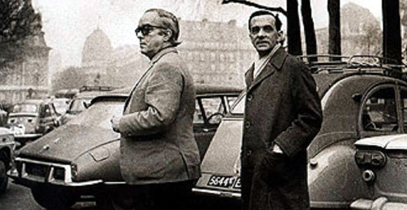 Vinicius de Moraes e João Cabral de Melo Neto em Paris, nos anos 1970