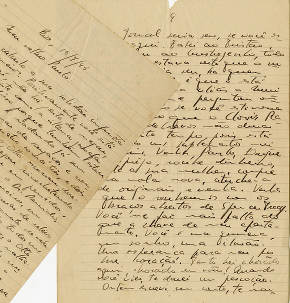 Carta de Fernando Sabino a Paulo Mendes Campos, 15 de julho de 1945. (Acervo Paulo Mendes Campos / Instituto Moreira Salles)